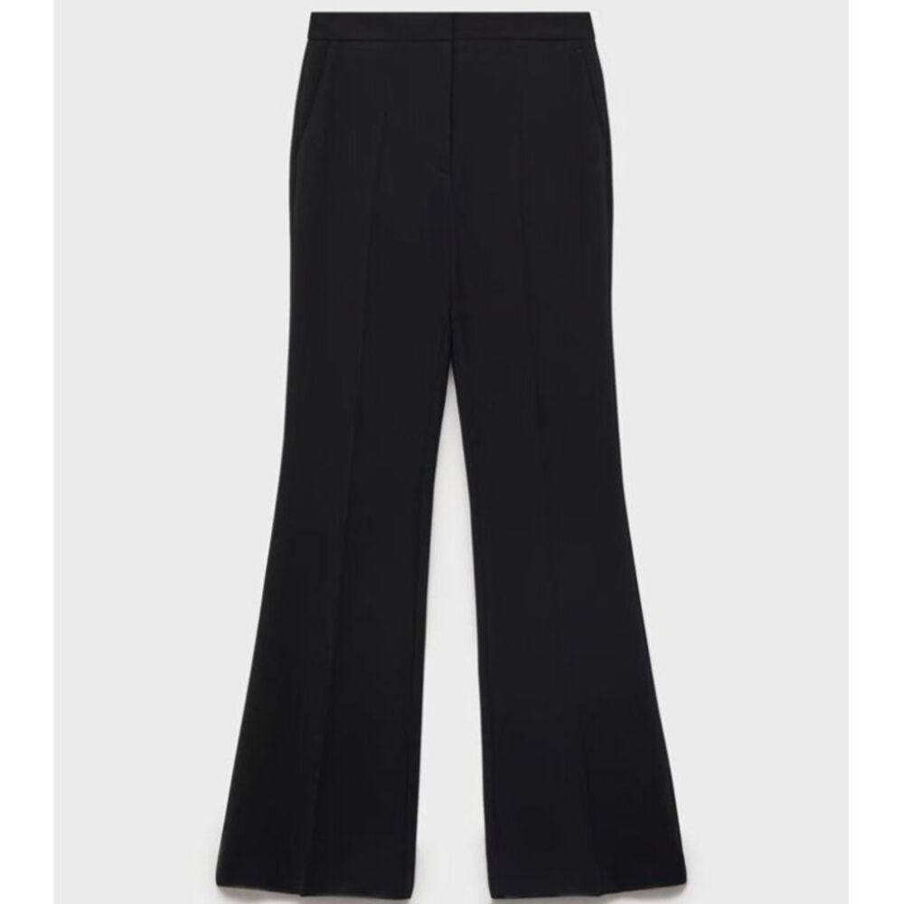 Mango Wide Leg Suit Trousers Black Size 6 Office Work